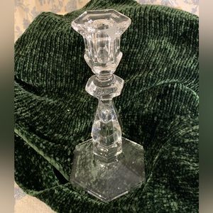 VTG 9" Heisey Imperial Old Williamsburg Clear Glass Candlestick